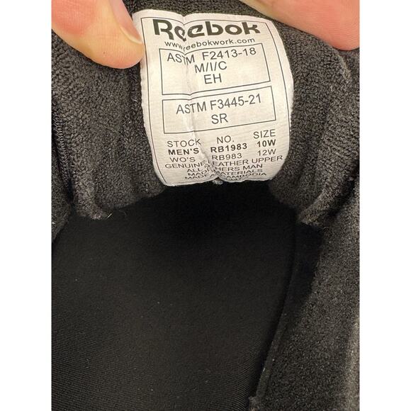 Reebok Men's 10 Wide Harman Work EH Comp Toe Sneaker Athletic Shoe Safety Black - Picture 11 of 14